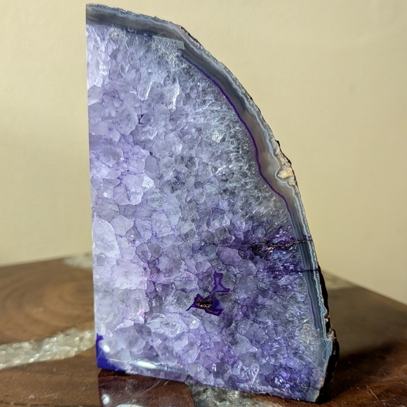 Brazilian Agate Geode Sections Set of 5 Purple Dyed - Picture 9 of 16